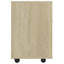 skab med hjul 45x38x54 cm konstrueret træ sonoma-eg