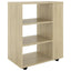 skab med hjul 60x35x75 cm konstrueret træ sonoma-eg