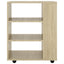 skab med hjul 60x35x75 cm konstrueret træ sonoma-eg