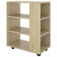 skab med hjul 60x35x75 cm konstrueret træ sonoma-eg