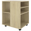 skab med hjul 60x53x72 cm konstrueret træ sonoma-eg