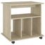 skab med hjul 60x45x60 cm konstrueret træ sonoma-eg
