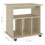 skab med hjul 60x45x60 cm konstrueret træ sonoma-eg