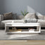 sofabord 110x50x33,5 cm massivt fyrretræ hvid
