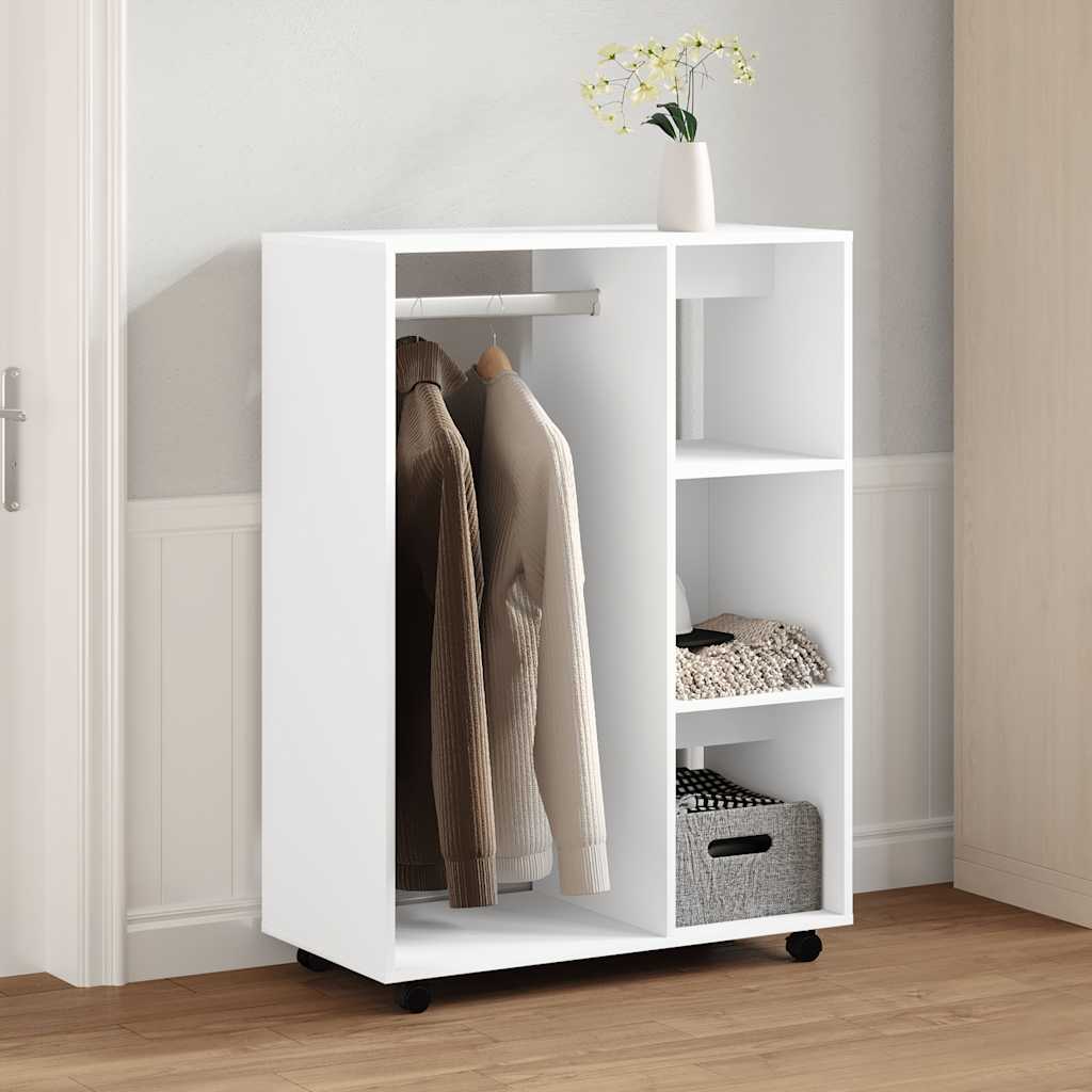 klædeskab 80x40x110 cm konstrueret træ hvid billede