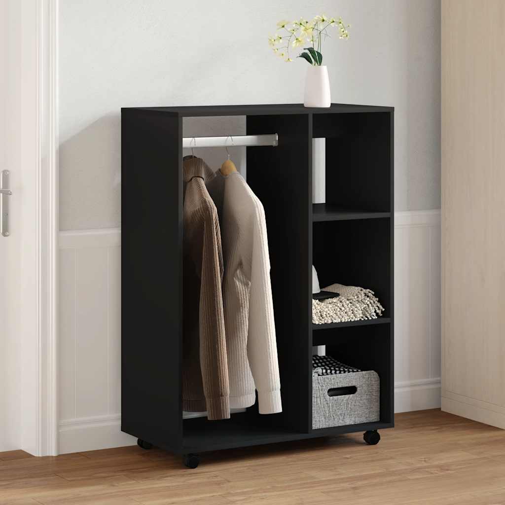 klædeskab 80x40x110 cm konstrueret træ sort