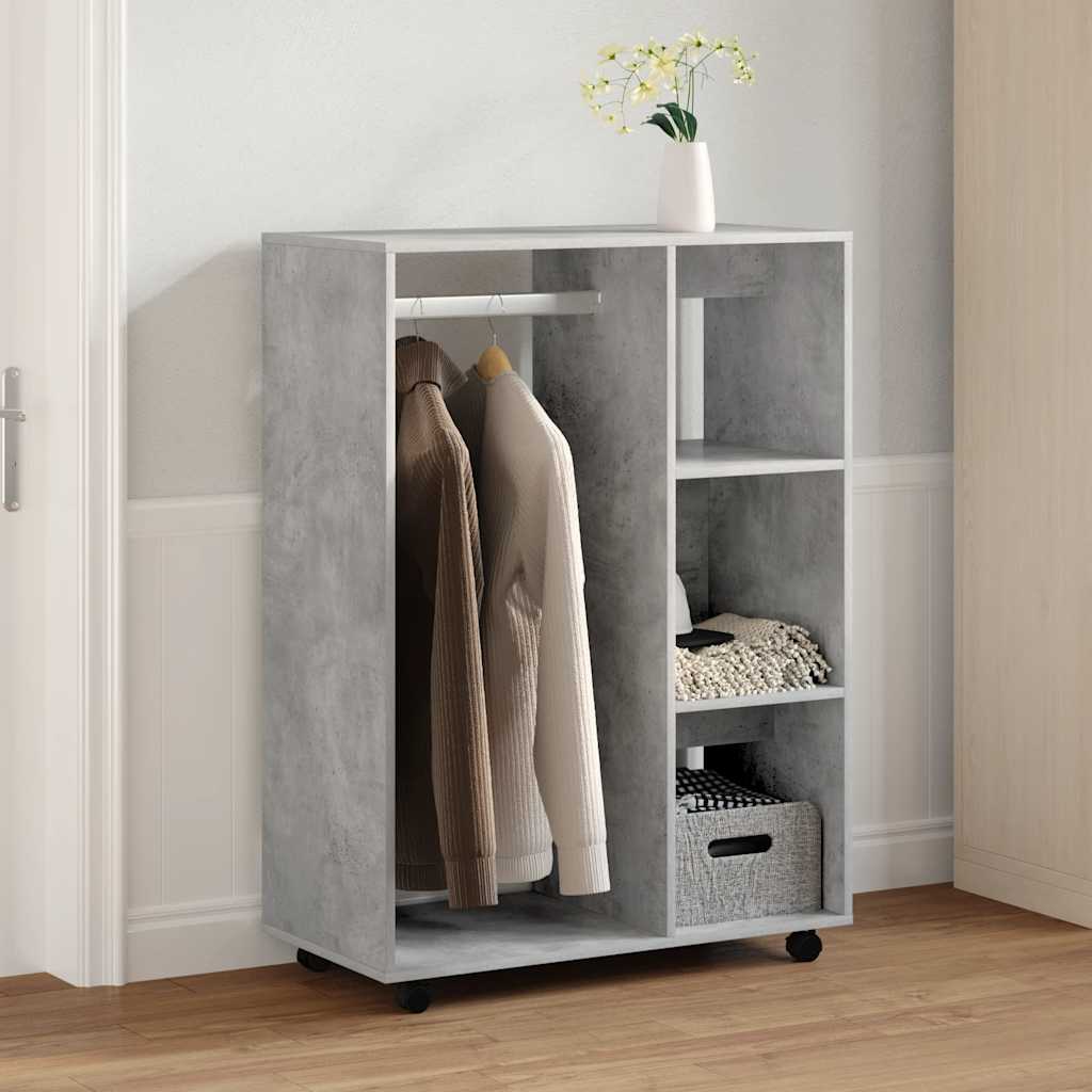 klædeskab 80x40x110 cm konstrueret træ betongrå billede