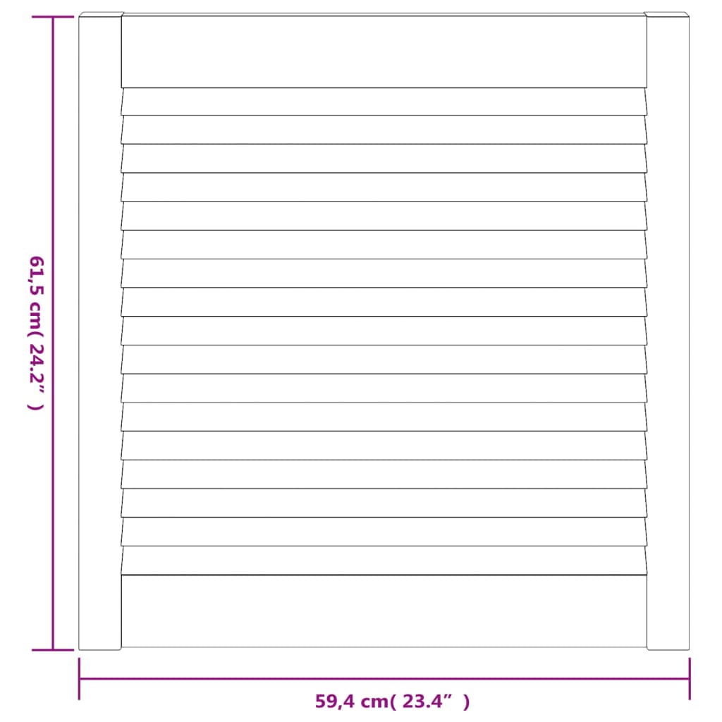 skabslåger 4 stk. 61,5x59,4 cm lameldesign massivt fyrretræ