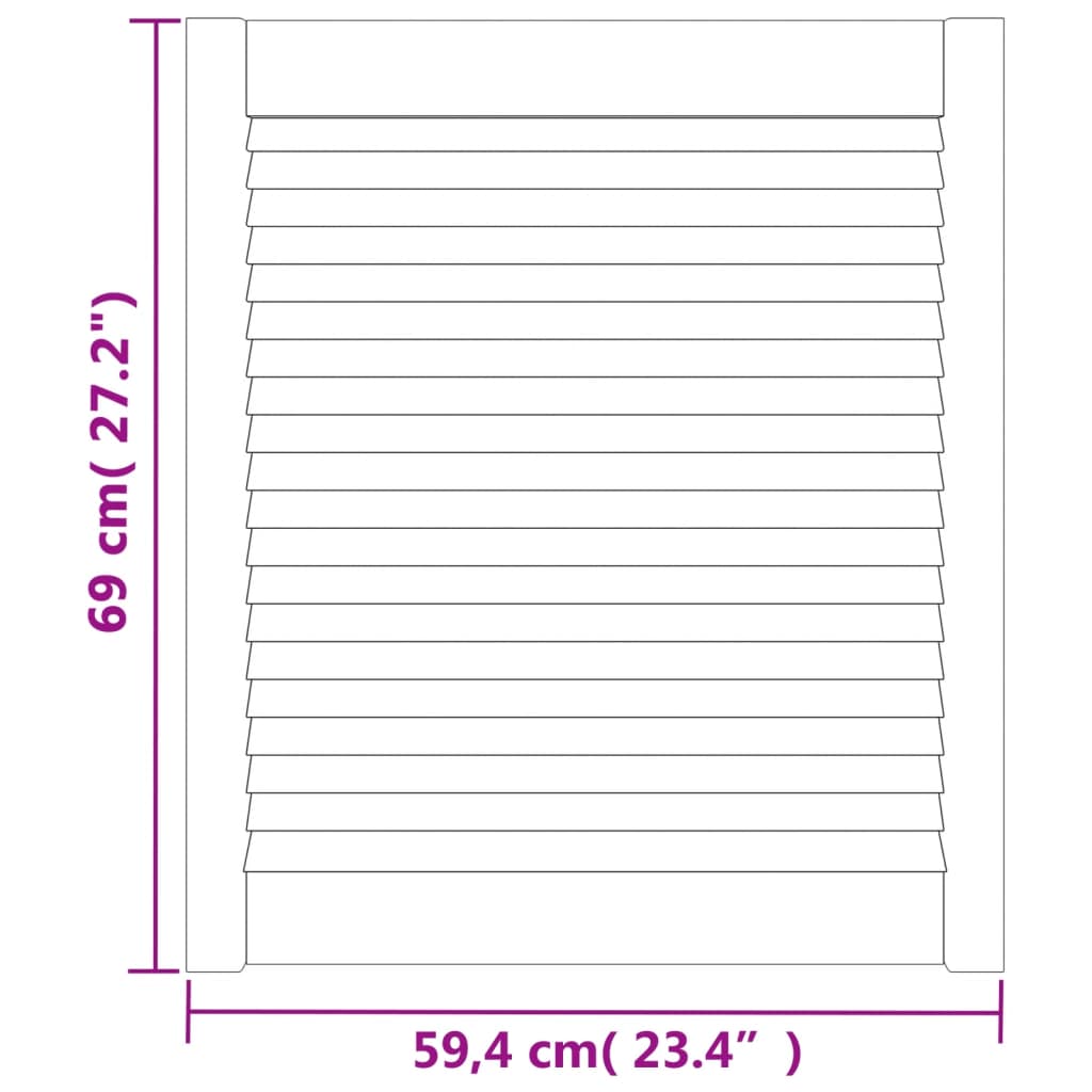 skabslåge 69x59,4 cm lameldesign massivt fyrretræ