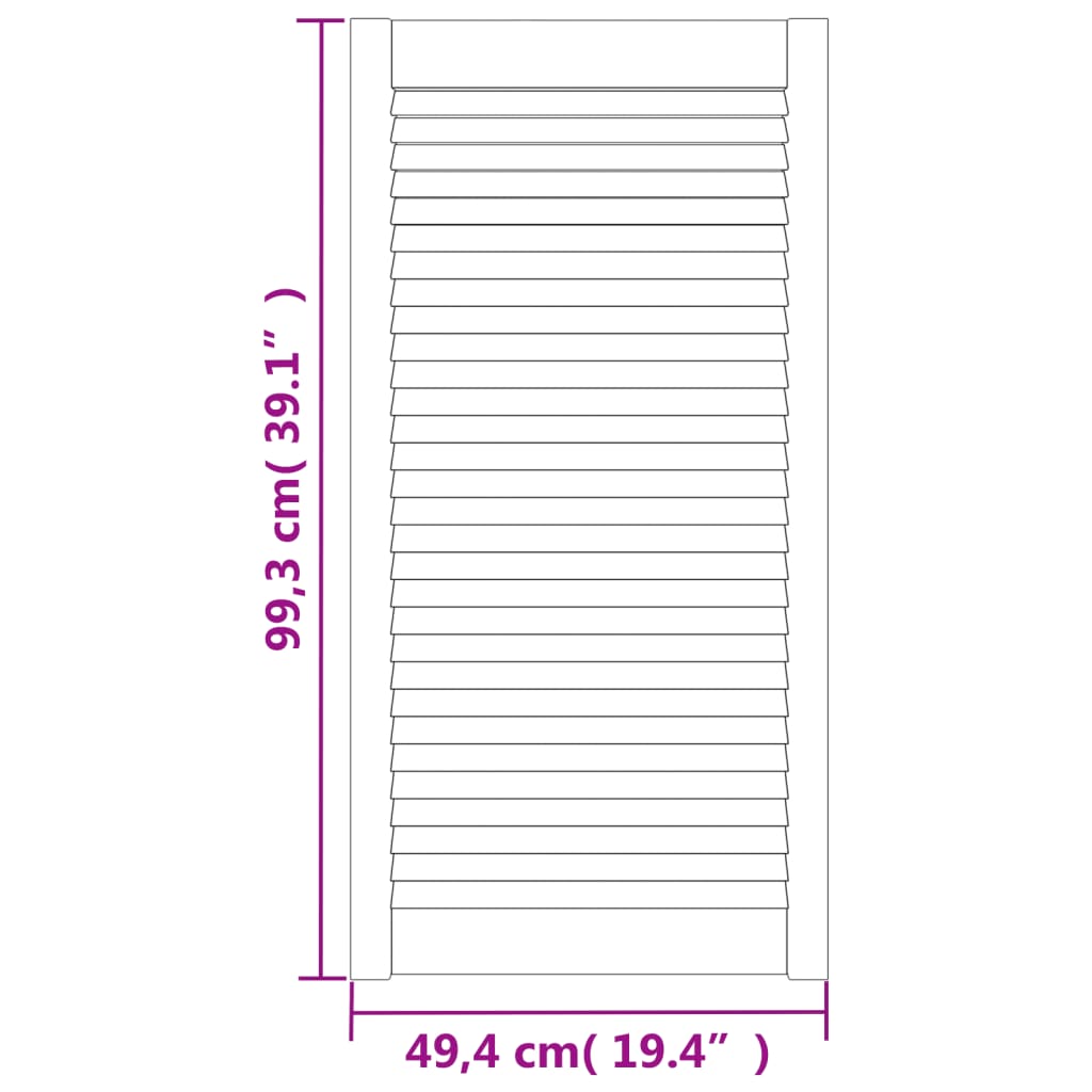 skabslåger 2 stk. 99,3x49,4 cm lameldesign massivt fyrretræ
