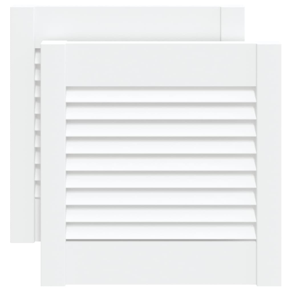 skabslåger 2 stk. 39,5x39,4 cm lameldesign massivt fyr hvid