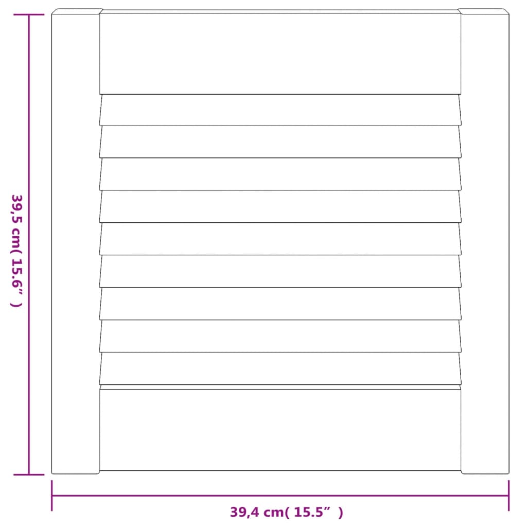 skabslåger 2 stk. 39,5x39,4 cm lameldesign massivt fyr hvid