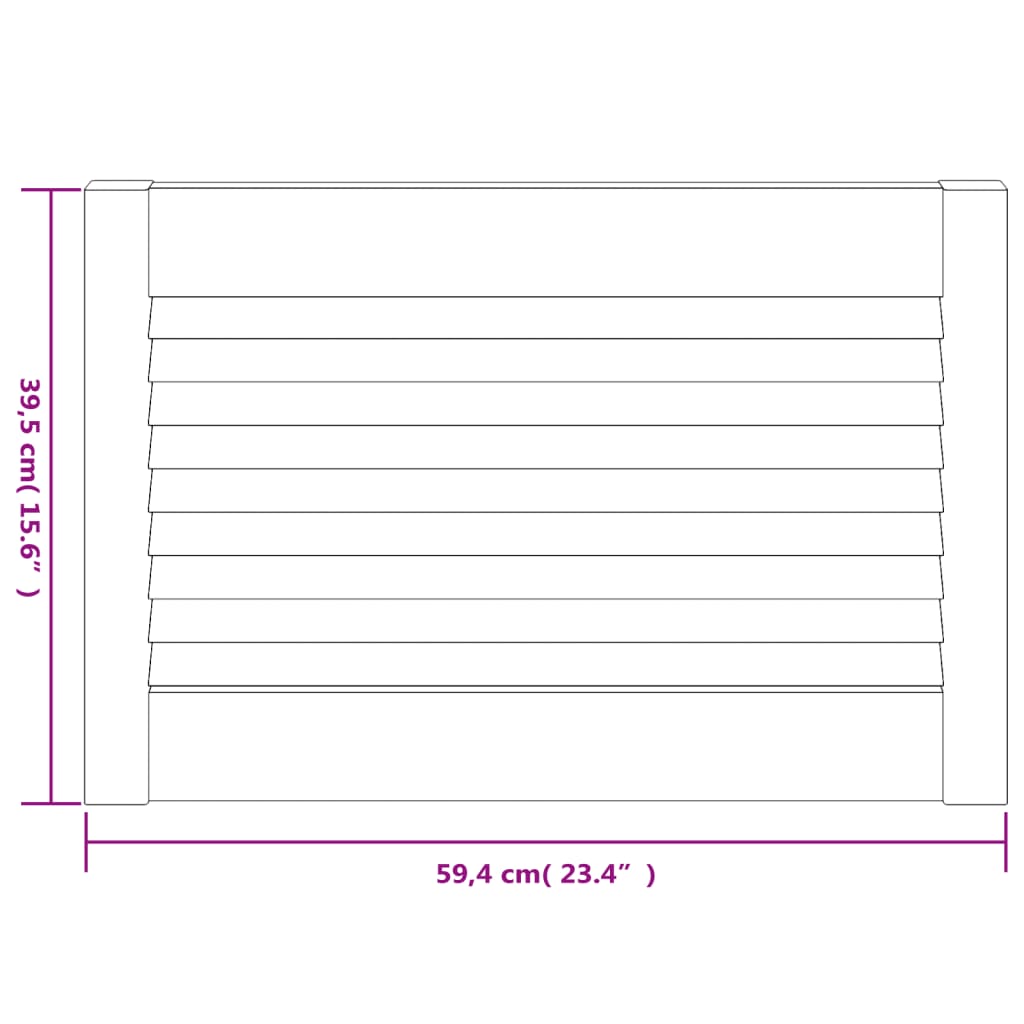 skabslåge 39,5x59,4 cm lameldesign massivt fyrretræ hvid