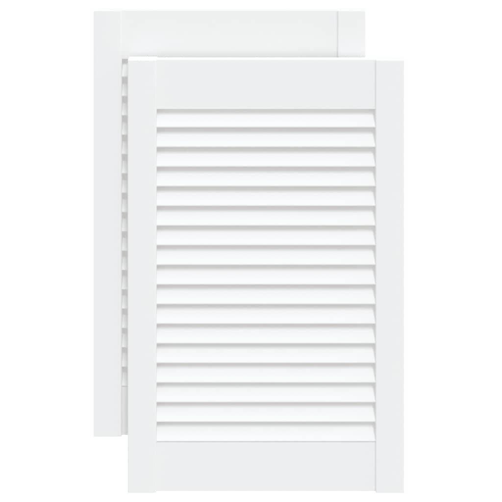 skabslåger 2 stk. 61,5x39,4 cm lameldesign massivt fyr hvid