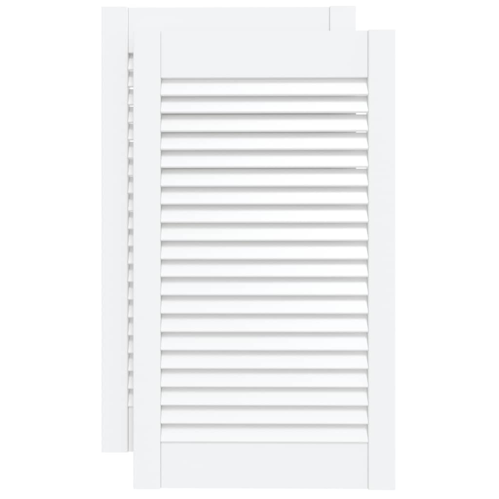 skabslåger 2 stk. 69x39,4 cm lameldesign massivt fyr hvid