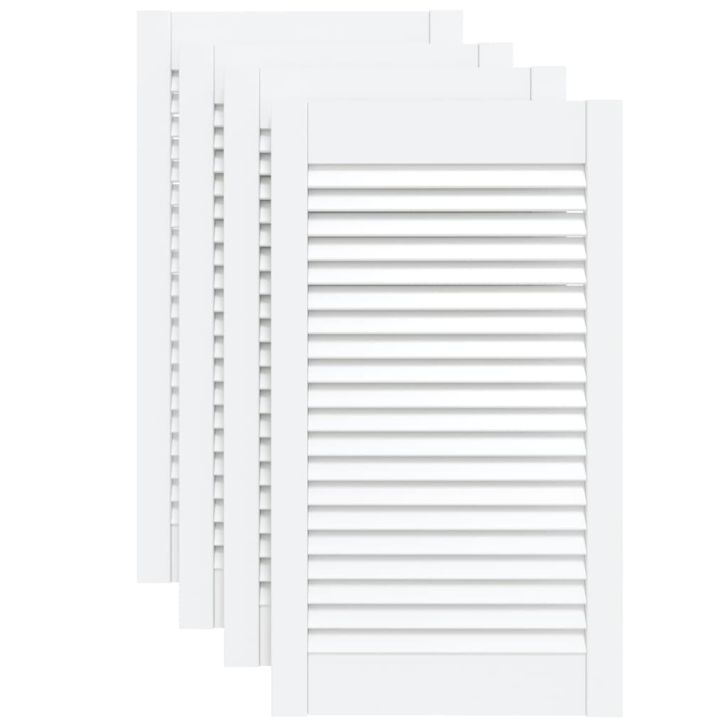 skabslåger 4 stk. 69x39,4 cm lameldesign massivt fyr hvid