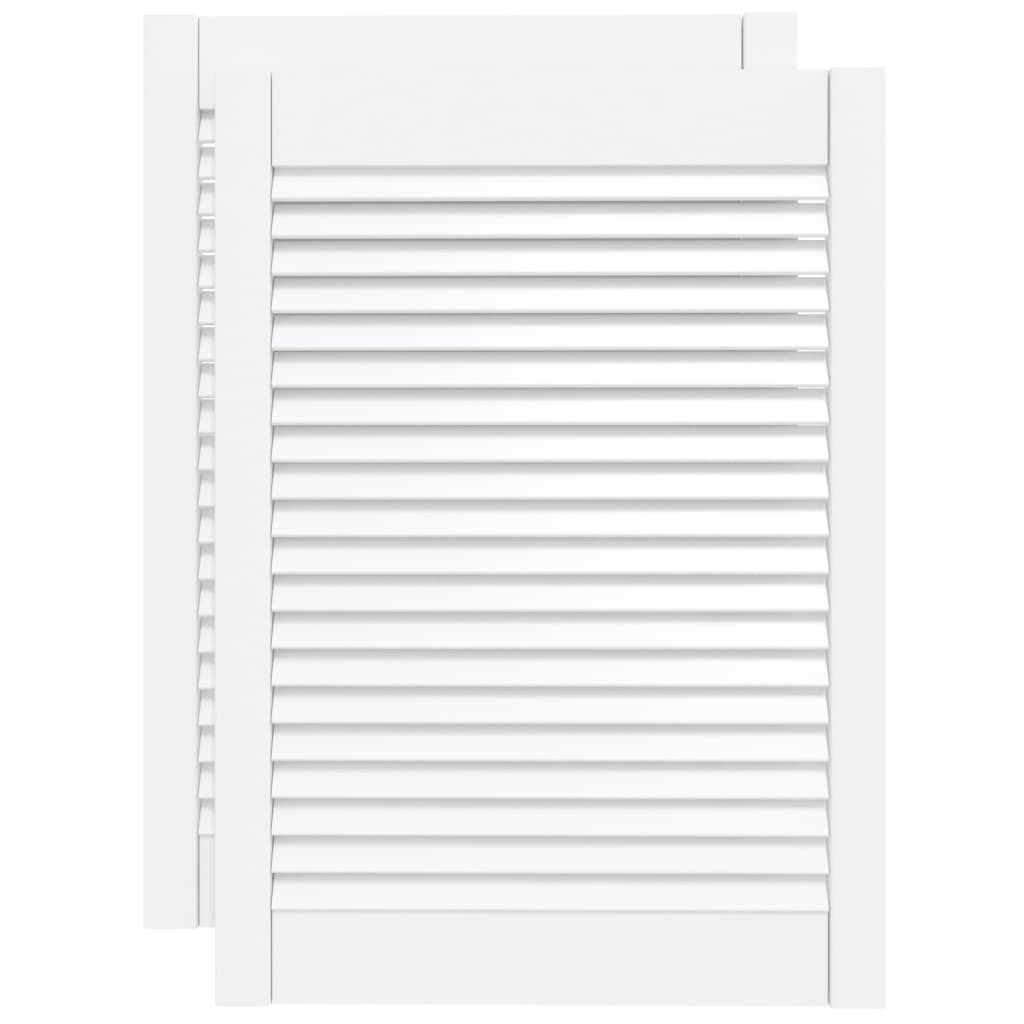 skabslåger 2 stk. 69x49,4 cm lameldesign massivt fyr hvid