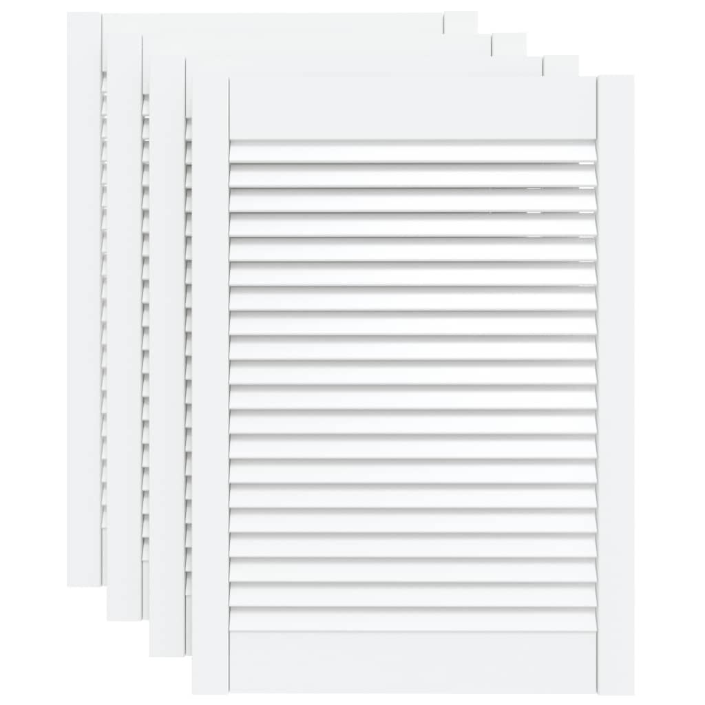 skabslåger 4 stk. 69x49,4 cm lameldesign massivt fyr hvid