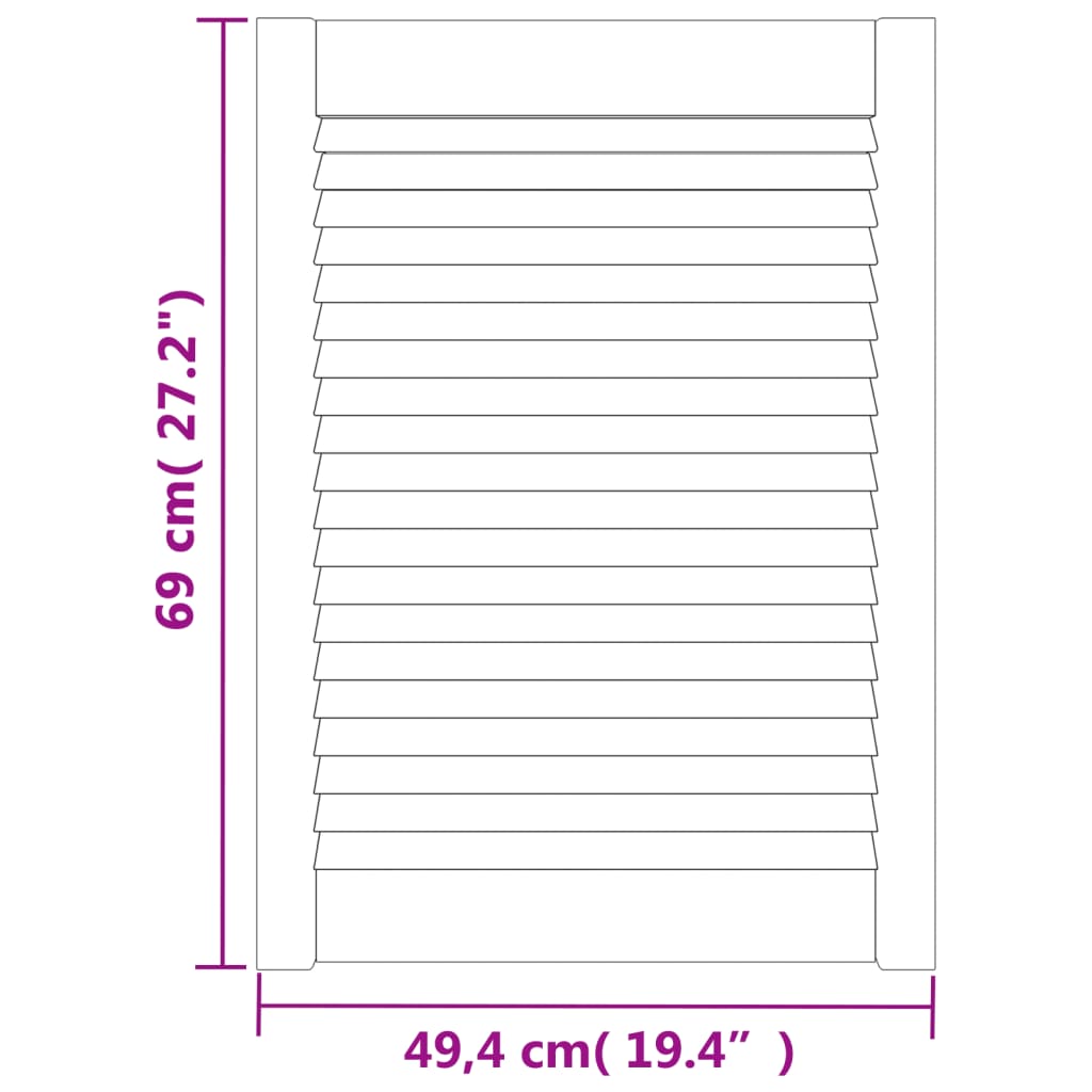 skabslåger 4 stk. 69x49,4 cm lameldesign massivt fyr hvid