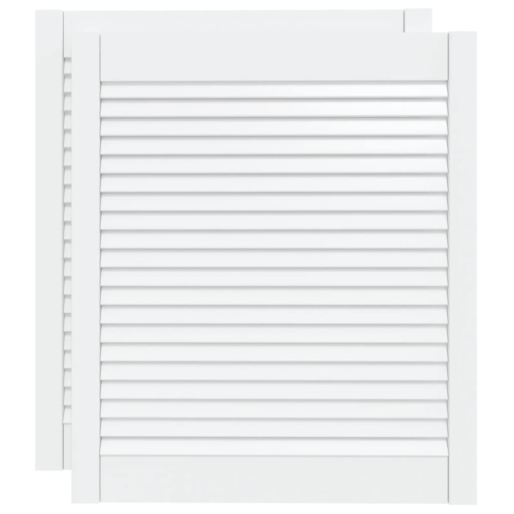 skabslåger 2 stk. 69x59,4 cm lameldesign massivt fyr hvid