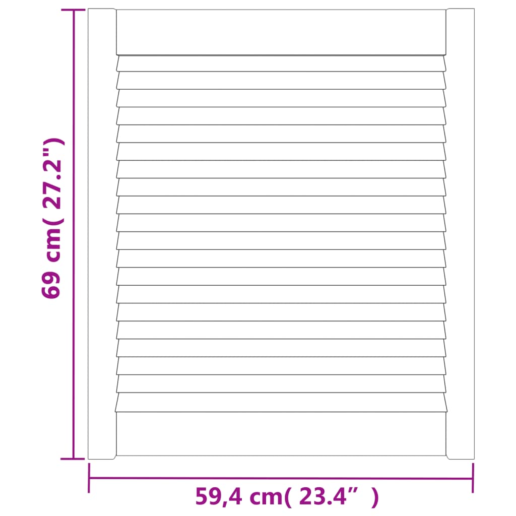 skabslåger 4 stk. 69x59,4 cm lameldesign massivt fyr hvid
