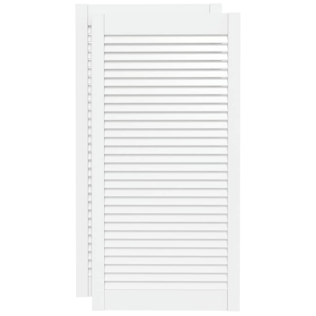 skabslåger 2 stk. 99,3x49,4 cm lameldesign massivt fyr hvid