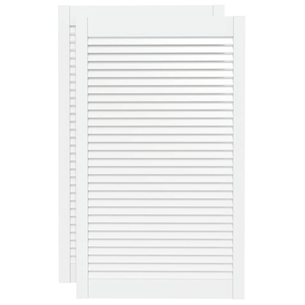skabslåger 2 stk. 99,3x59,4 cm lameldesign massivt fyr hvid