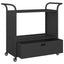 barvogn med skuffe 100x45x97 cm polyrattan sort