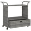 barvogn med skuffe 100x45x97 cm polyrattan grå