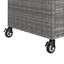 barvogn med skuffe 100x45x97 cm polyrattan grå