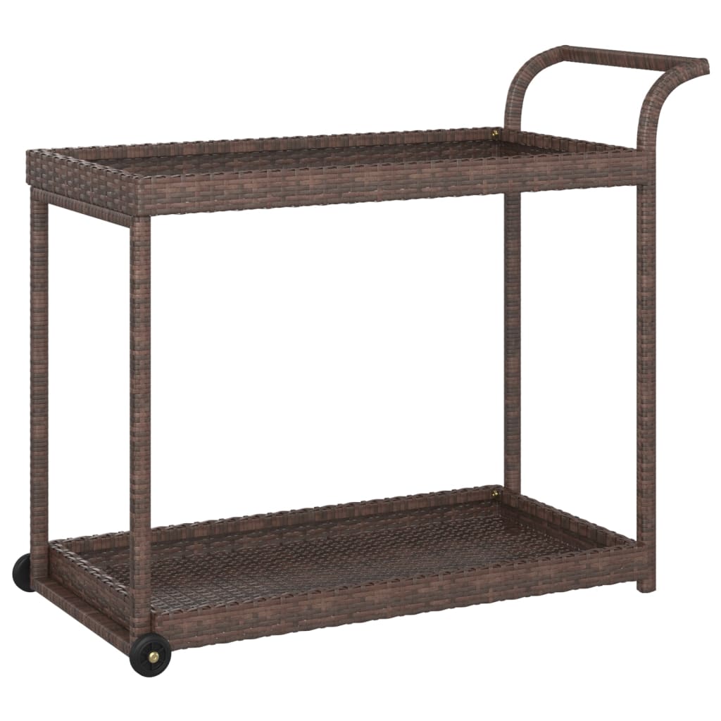barvogn 100x45x83 cm polyrattan brun