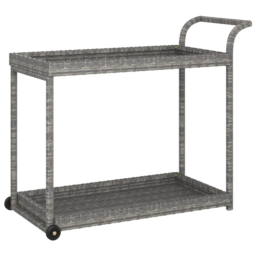 barvogn 100x45x83 cm polyrattan grå