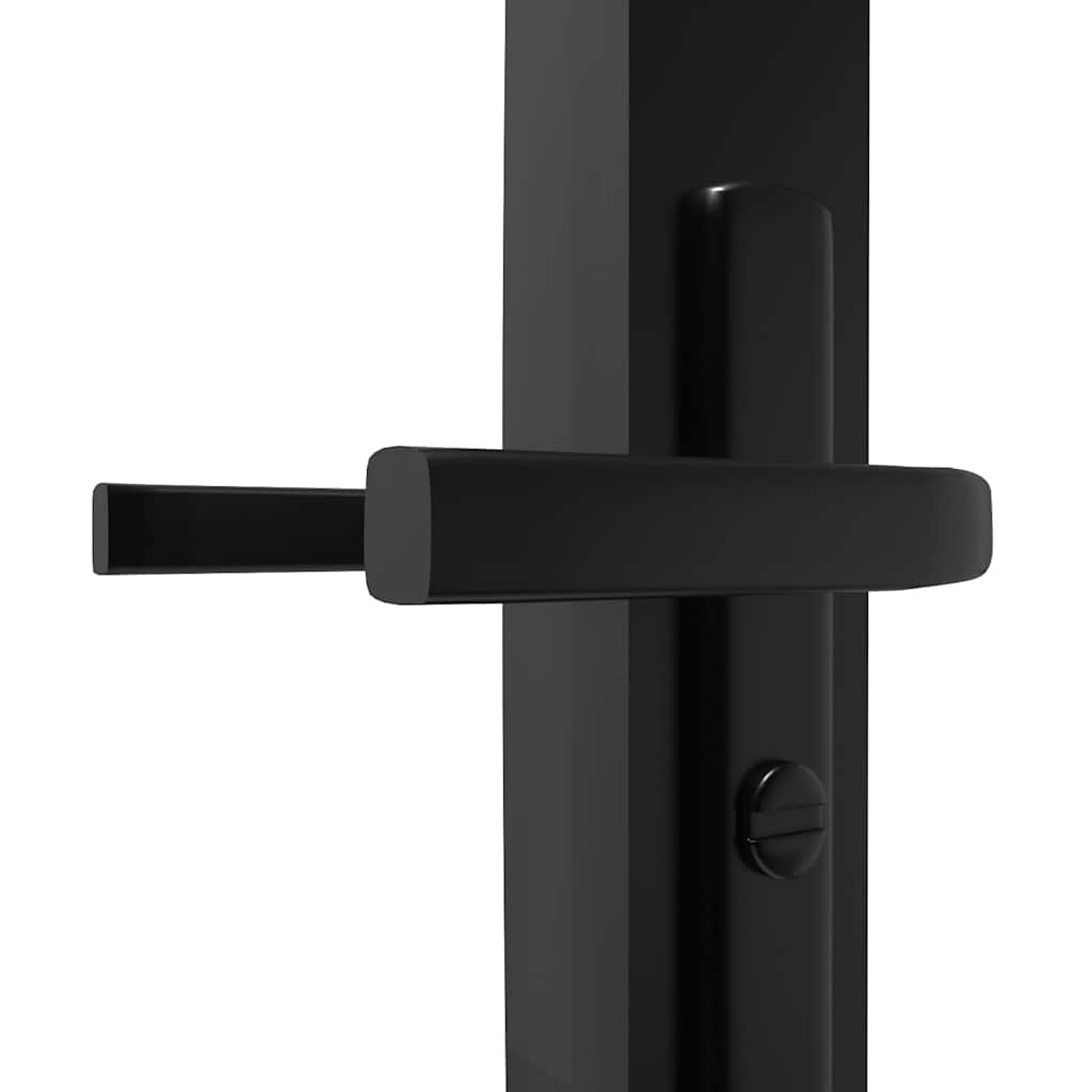 indvendig dør 93x201,5 sikkerhedsglas og aluminium sort