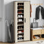 skoskab 60x30x166 stof cremefarvet