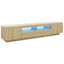 tv-skab med LED-lys 200x35x40 cm sonoma-eg