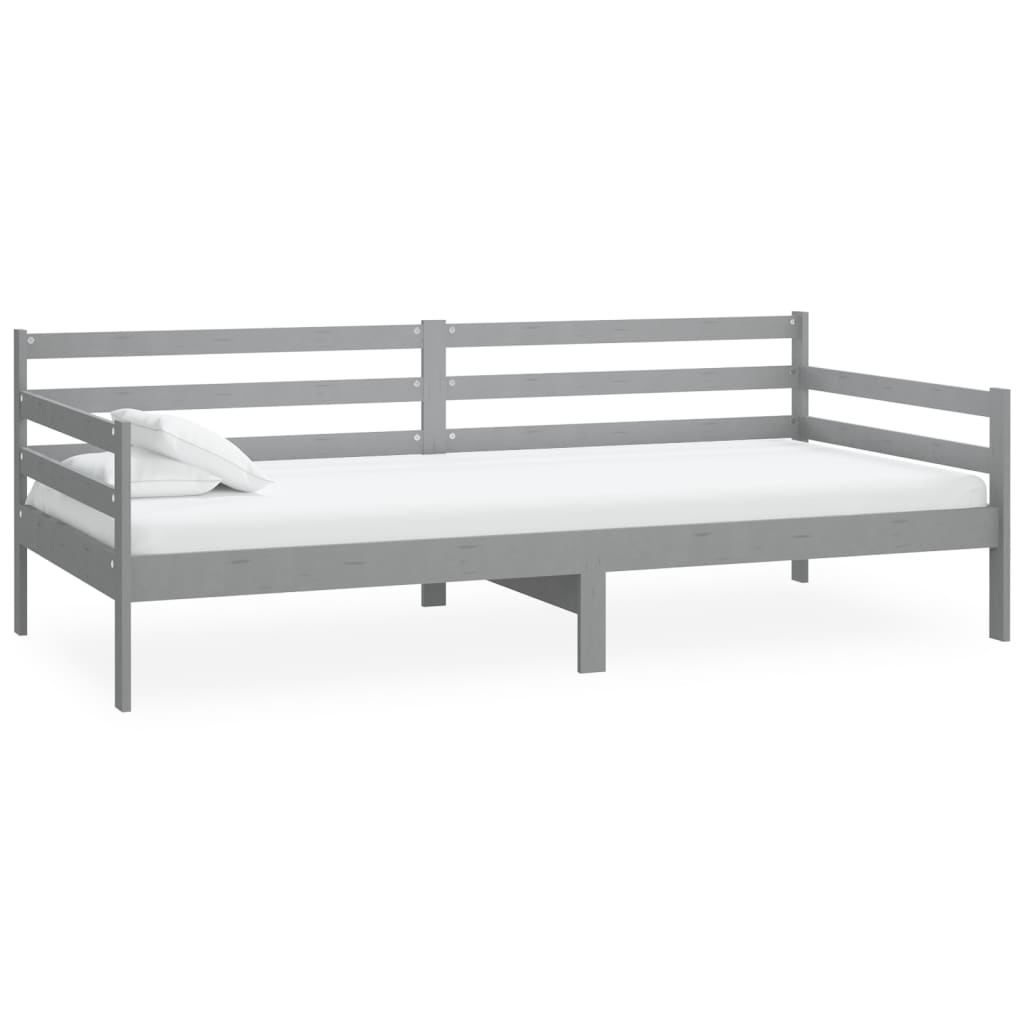 daybed 90x200 cm massivt fyrretræ grå