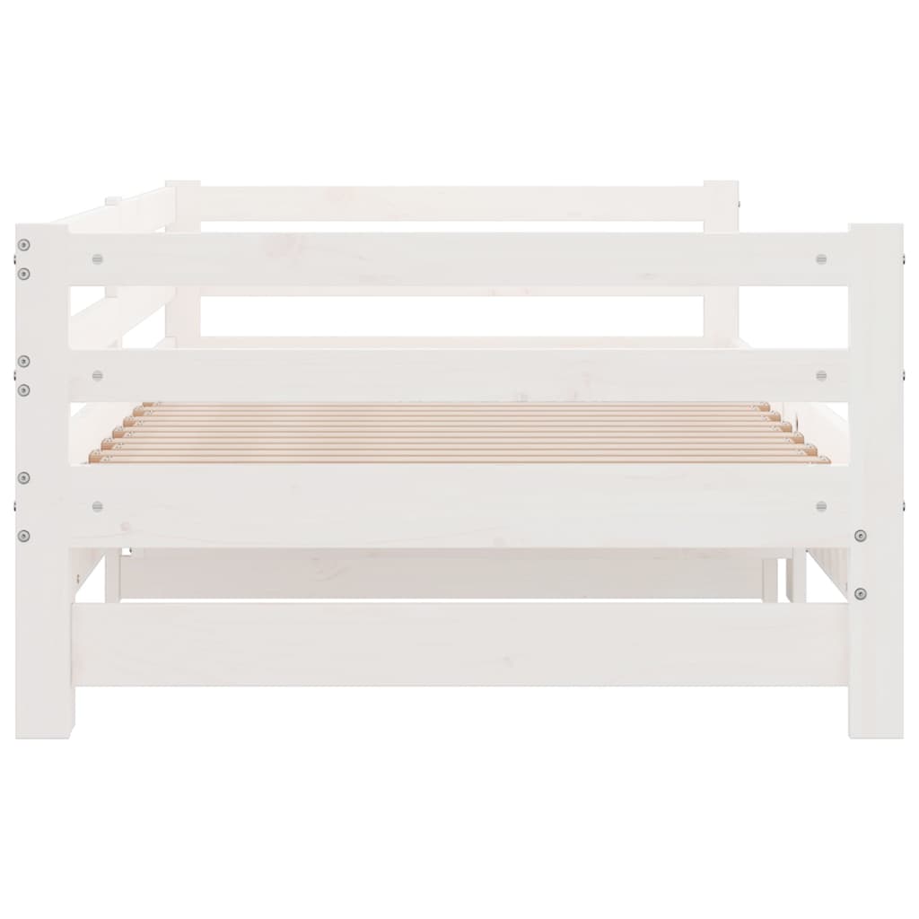 daybed med udtræk 2x(90x200) cm massivt fyrretræ hvid