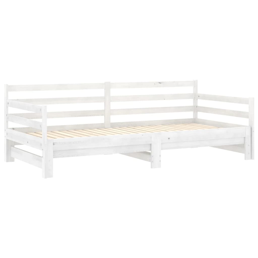 daybed med udtræk 2x(90x200) cm massivt fyrretræ hvid