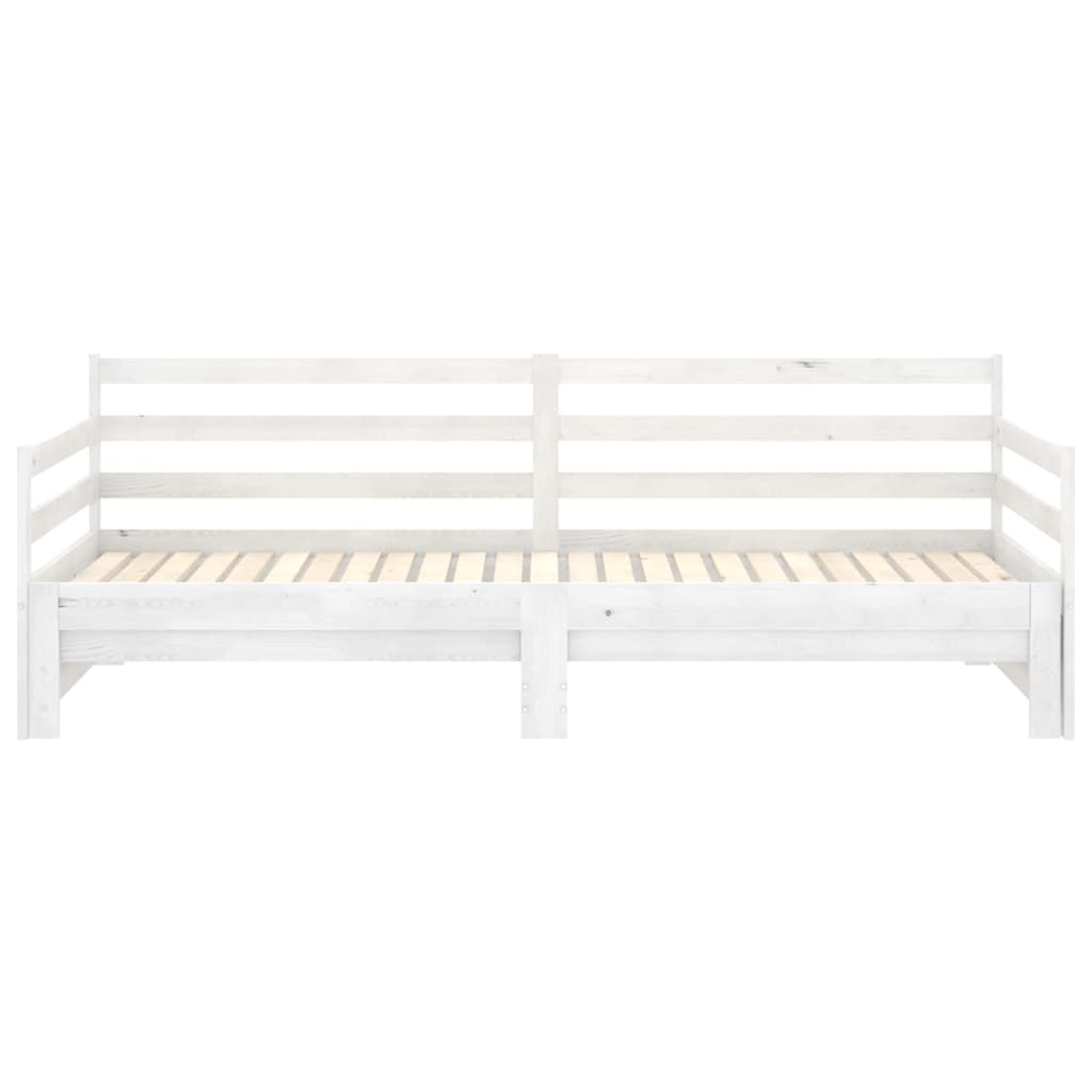 daybed med udtræk 2x(90x200) cm massivt fyrretræ hvid
