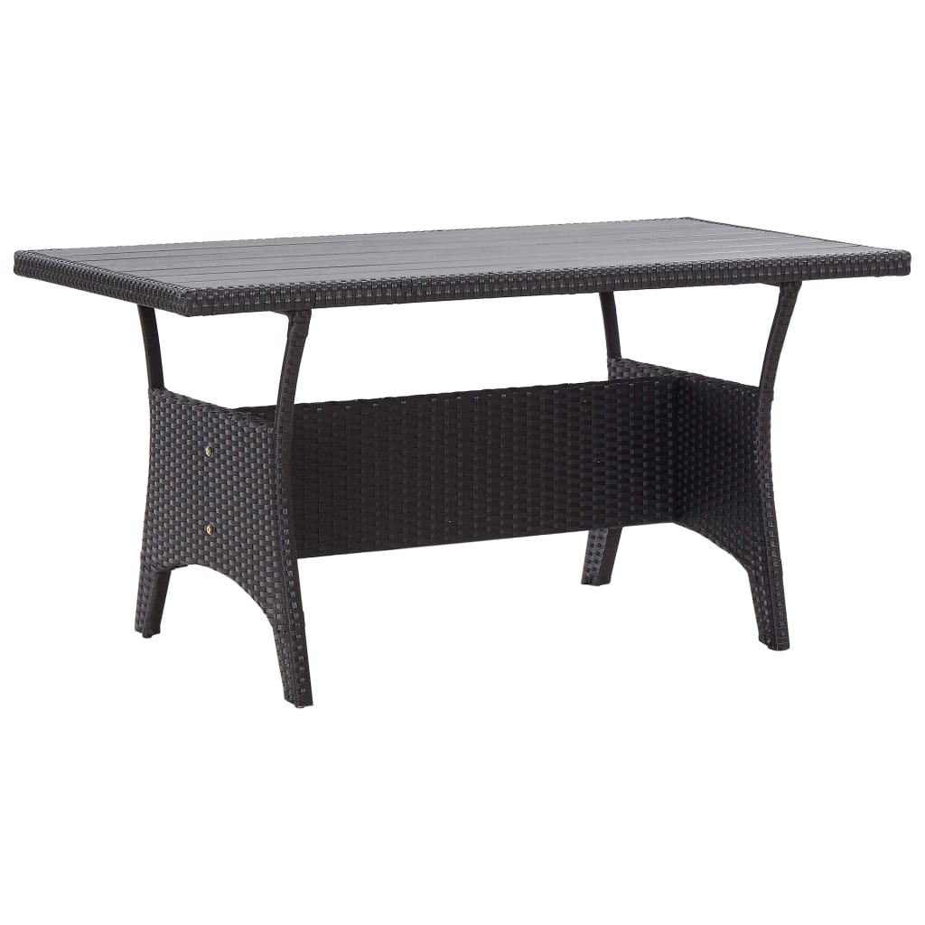 havebord 120x70x66 cm polyrattan sort billede