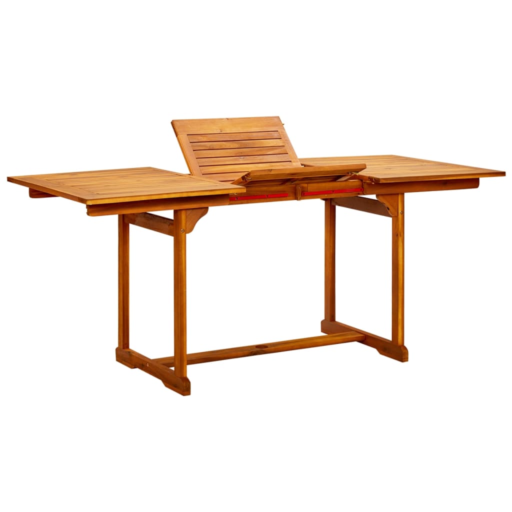 havebord (120-170)x80x75 cm massivt akacietræ billede