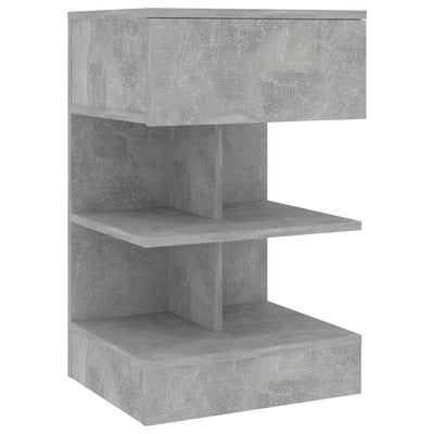 sengebord 40x35x65 cm konstrueret træ betongrå