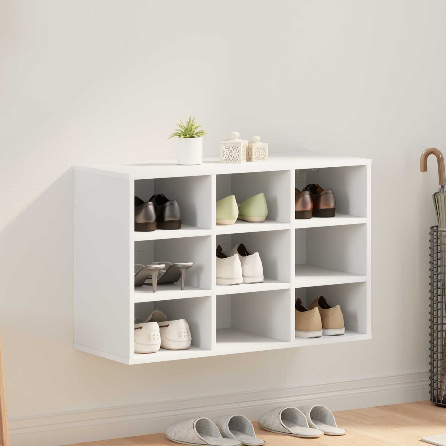 Sko skab med hylde Hvid 77,5 x 30 x 51 cm Konstrueret træ
