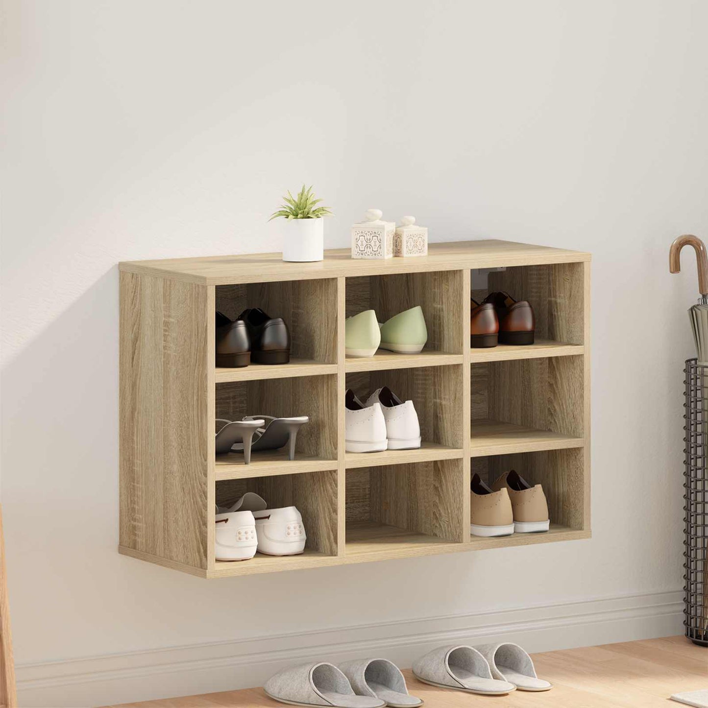 Sko skab med hylde Sonoma eg 77,5 x 30 x 51 cm Konstrueret træ
