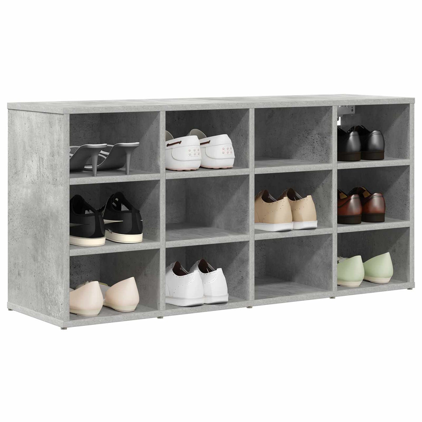 Sko skab med hylde Betongrå 103 x 30 x 51 cm Konstrueret træ