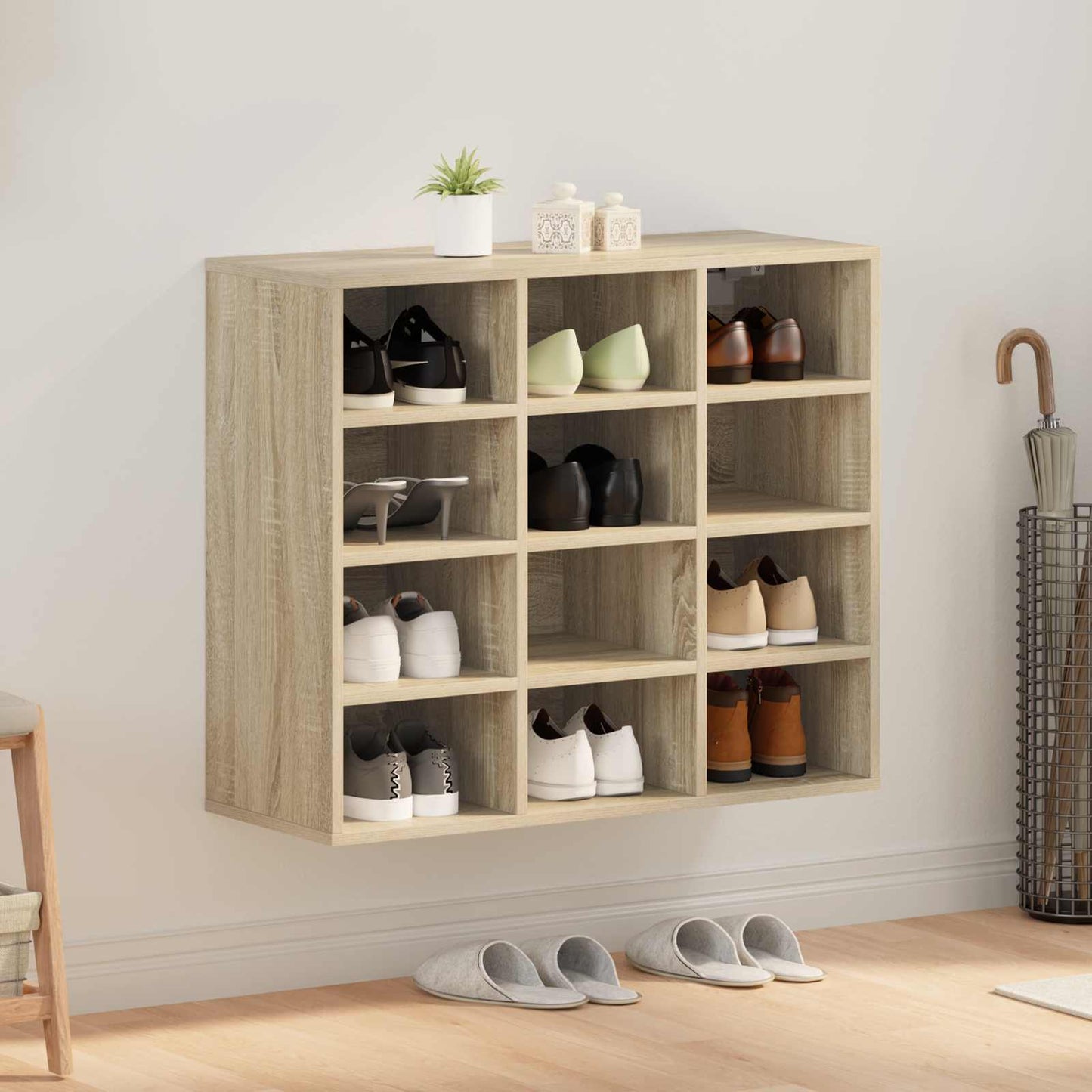Sko skab med hylde Sonoma eg 77,5 x 30 x 67 cm Konstrueret træ
