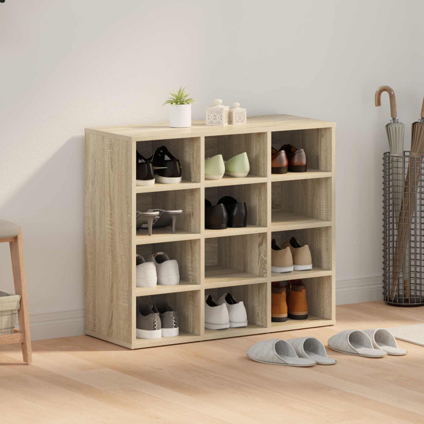 Sko skab med hylde Sonoma eg 77,5 x 30 x 67 cm Konstrueret træ
