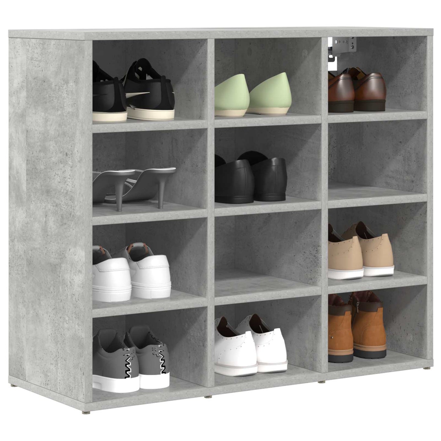 Sko skab med hylde Betongrå 77,5 x 30 x 67 cm Konstrueret træ