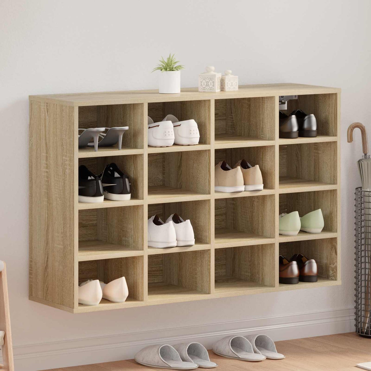 Sko skab med hylde Sonoma eg 103 x 30 x 67 cm Konstrueret træ