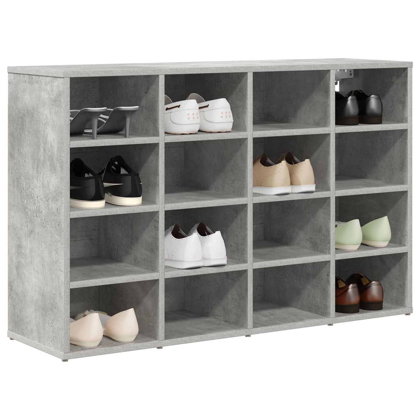 Sko skab med hylde Betongrå 103 x 30 x 67 cm Konstrueret træ